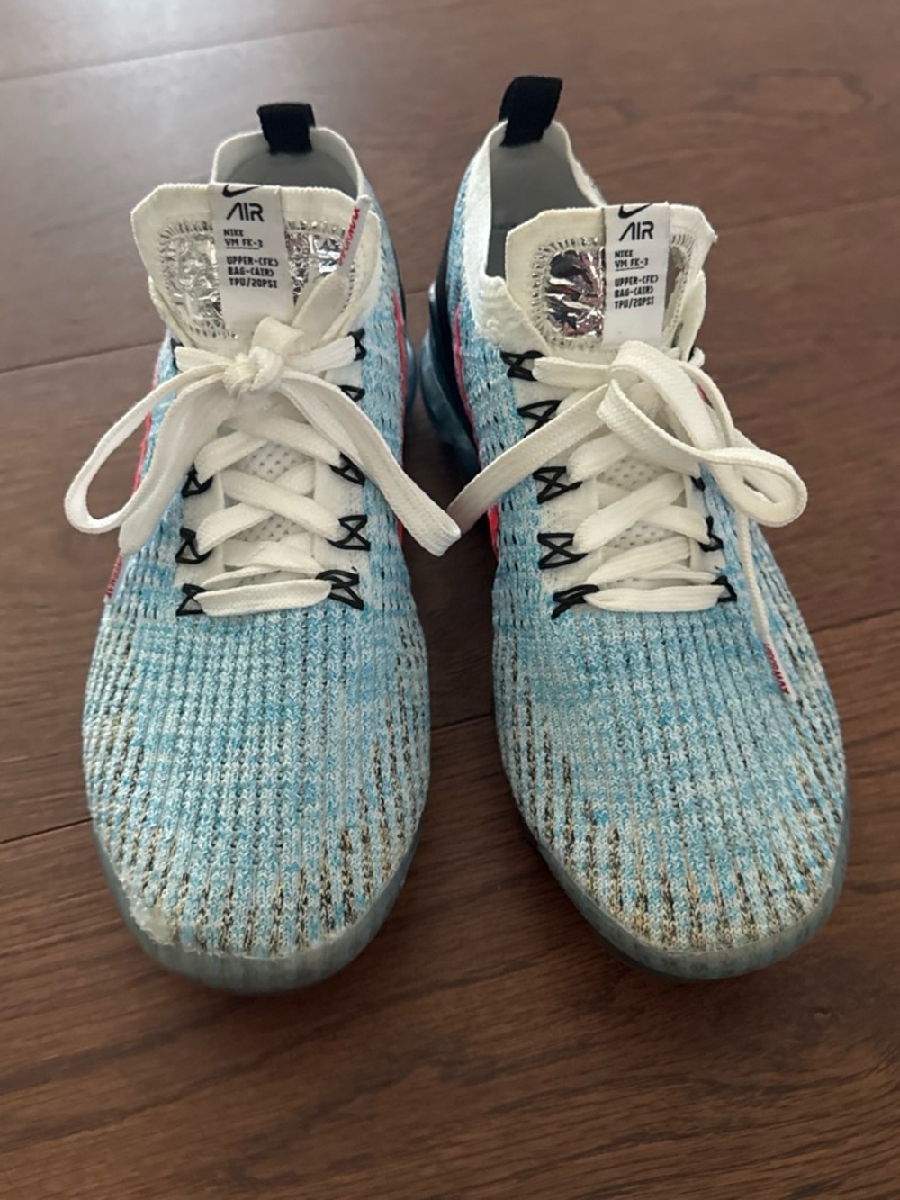 Nike Blue Knit Athletic Sneakers with White Laces